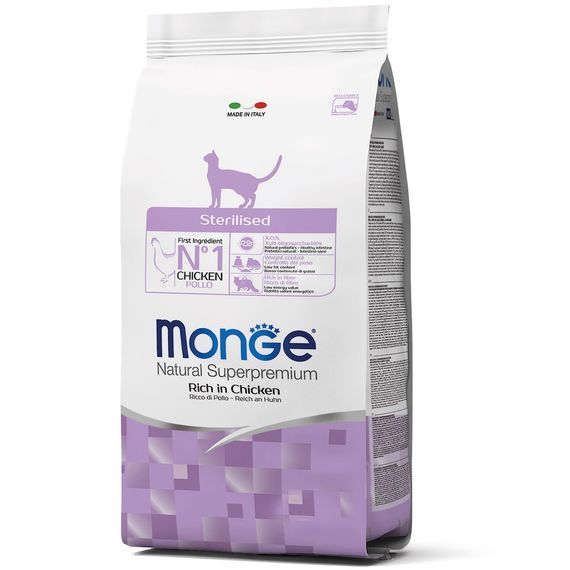 Корм Monge Cat Sterilised Ricco сухий з куркою для стерилізованих котів 10 кг