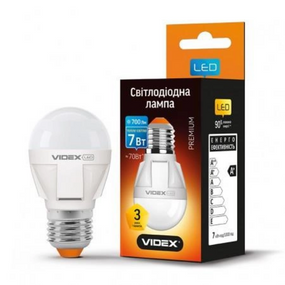 Лампа G45 7W E27 3000K 220V LED Videx