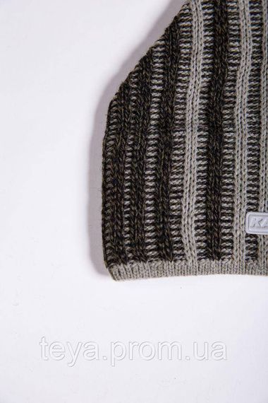 Чоловіча шапка в смужку кольору хакі розмір one size FA_000534 | Зображення 1