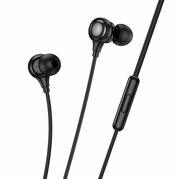 Навушники провідні HOCO M116, роз'єм Jack3.5, 1.2m, Black, Box | Зображення 1