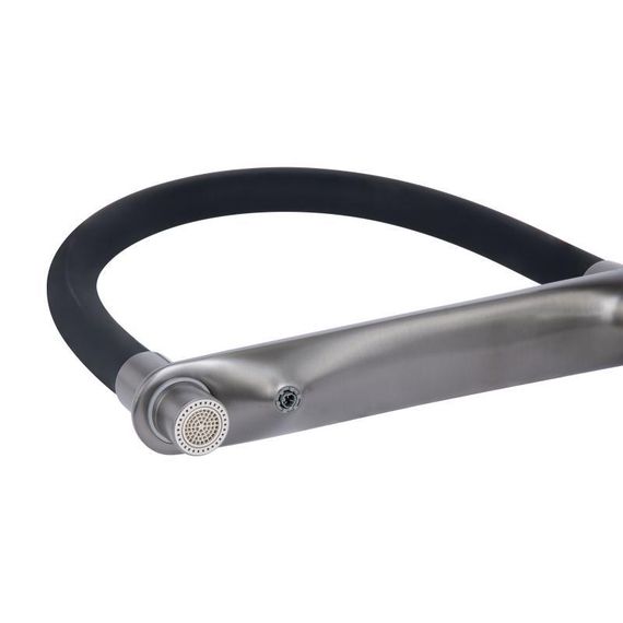 Змішувач для кухні Qtap Vlasta New з гнучким виливом з підключенням для питної води QTVLA364GMB45649 Gunmetal Black PVD | Зображення 5