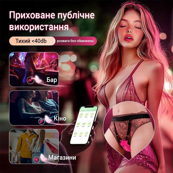 Вибротрусики смарт силиконовые LoveSpouse бесшумные 9 режимов 9.2 см Фиолетовый | Зображення 9