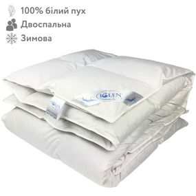 Зимова ковдра зі 100% білим гусячим пухом двоспальна IGLEN ROSTER 160х215 (1602151W)