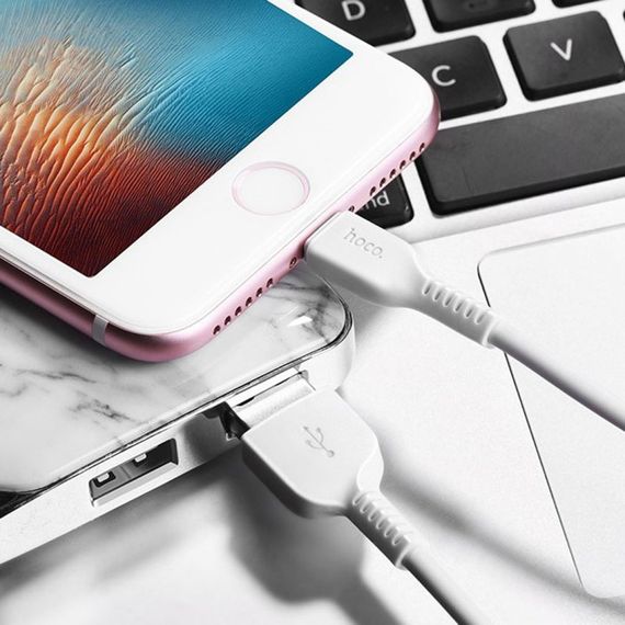 Дата кабель Hoco X20 Flash Lightning Cable (1m) Белый | Зображення 3