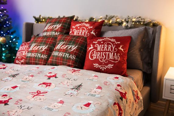 Плед Ardesto Flannel Рождественские котики ART0120PB 160х200 см бежевый | Зображення 1