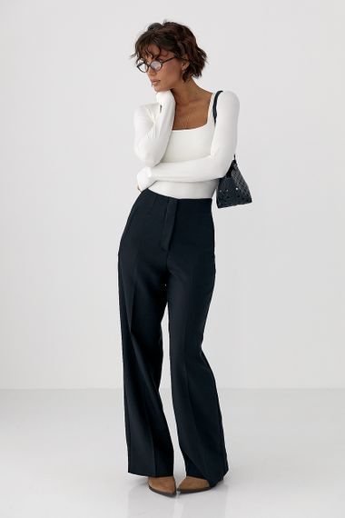 Еластичне боді з довгими рукавами - молочний цвет, S (є розміри) | Зображення 2