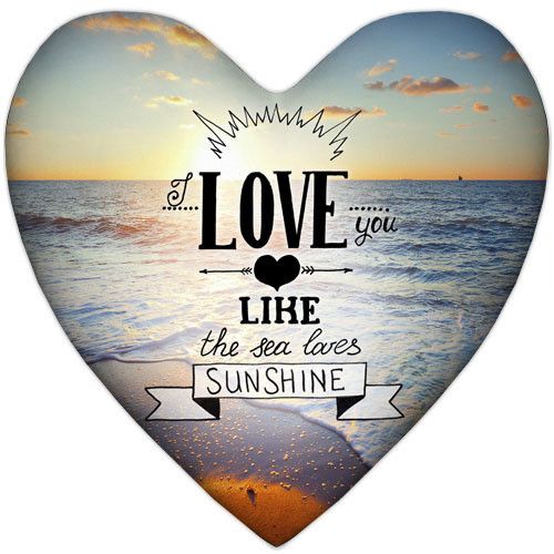 Подушка сердце XXL I love you like the sea loves sunshine 57x57 см (6PS_WOL011)