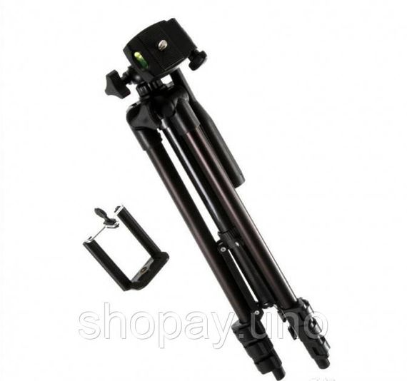 Штатив металлический универсальный для телефона и фотоаппарата Tripod 3110 PRO портативный трипод 0,35-1.02м высота. Цвет: черный | Зображення 3