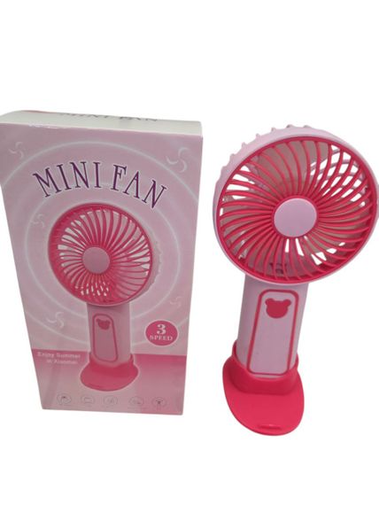 Портативний вентилятор Mini Fan з підставкою під телефон TX-265 6368 USB 3 режими рожевий | Зображення 3