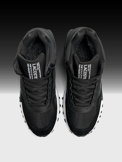 Зимние Мужские кроссовки New Lacoste Elite Active High Fur Black White (топ качество) A4867 43 27,5 - 28 см | Зображення 4