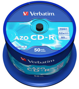 Диск Verbatim CD-R 700Mb 52x Cake 50 Cryst (43343)