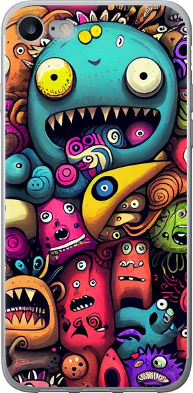 Чехол на iPhone SE 2020 Cмешные монстры "5549u-2013-17620"