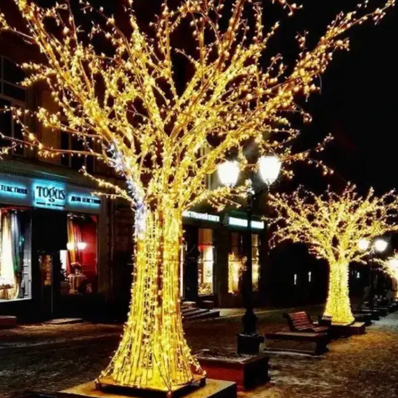 Декоративна гірлянда 800 LED 50М Теплий білий Вуличний, вулична світлодіодна гірлянда краплі роси, гірлянда знижка | Зображення 6