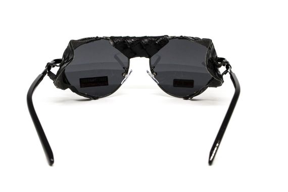 Окуляри захисні Global Vision Aviator-5 GunMetal (gray), сірі в темній оправі зі з'ємним ущільнювачем із синтетичної "шкіри" | Зображення 3