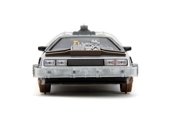 Игровая металлическая машинка Назад в будуйщее 3 Time machine с светодиодами | Зображення 1
