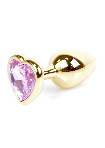 Анальна пробка - Jewellery Gold Heart Plug Light Pink | Зображення 1