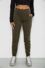 Спортивные штаны женские на флисе, цвет хаки, 238R57012