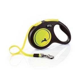 Повідець-рулетка Flexi New Neon для собак, зі стрічкою, розмір M 5 м/25 кг (жовтий)