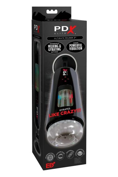 Мастурбатор с вибро Pipedream PDX Elite Ultimate Milker 2 черный, 27 см Sex Aura | Зображення 2