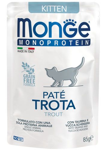 Корм Monge Kitten Wet Monoprotein Trota вологий з фореллю для кошенят 85 гр
