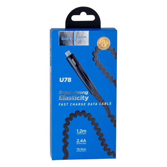 Кабель USB Hoco U78 Cotton Micro 2.4A 1.2m Колір Червоний | Зображення 1