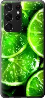 Чехол на Samsung Galaxy S21 Ultra (5G) Зелёные дольки лимона из пластика FCh_017853