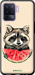Чохол на Oppo Reno5 Lite Єнотик з кавуном "4605b-2312-2448"