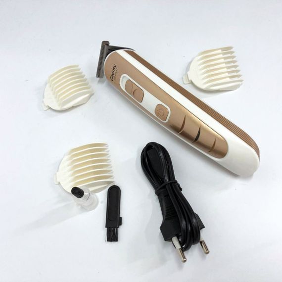 Машинка для стрижки волосся Gemei GM-6113 акумуляторна, чоловіча машинка для гоління. Колір: золотий | Зображення 5