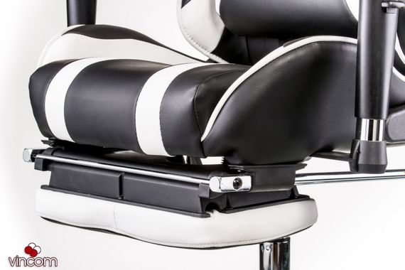 Кресло геймерское Special4You ExtremeRace blackwhite with footrest | Зображення 7