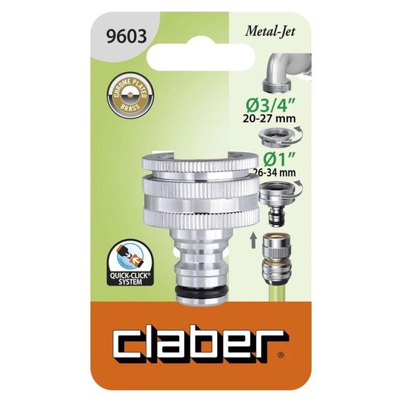 Адаптер для конектора для поливального шлангу Claber Metal-Jet 9603 3/4"-1" | Зображення 1