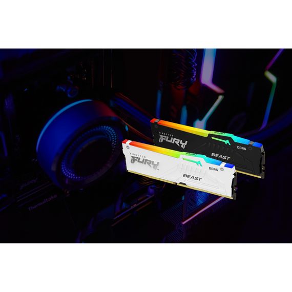 Модуль пам'яті для комп'ютера DDR5 32GB (2x16GB) 6000 MHz Beast RGB EXPO White Kingston Fury (ex.HyperX) (KF560C36BWE2AK2-32) | Зображення 6
