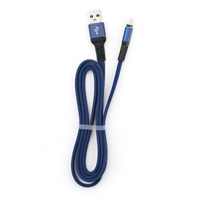 Дата кабель USB 2.0 AM to Micro 5P 1m flat nylon blue Vinga (VCPDCMFNB1B) (VCPDCMFNB1B) | Зображення 4