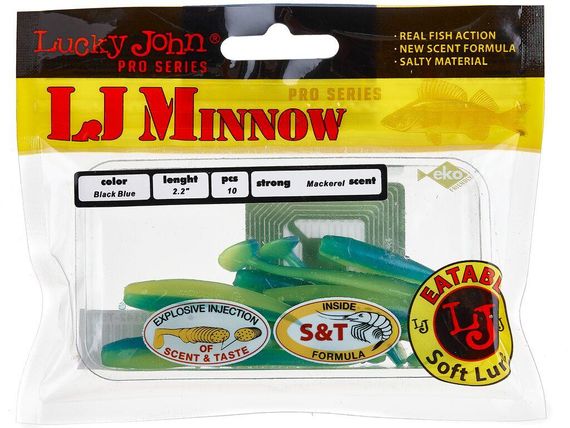 Виброхвосты съедоб. искусст. LJ Лаки Джон Pro Series MINNOW 2.2in/T50 10 шт в упаковке. | Зображення 1