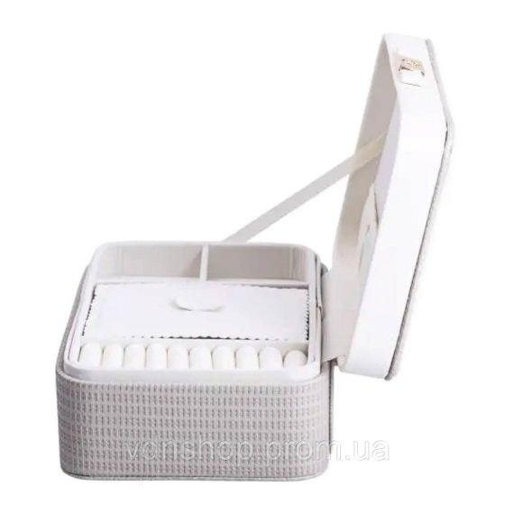 Шкатулка для украшений из эко кожи 24.5×17×10 органайзер для ювелирных изделий HP-5-38 | Зображення 3