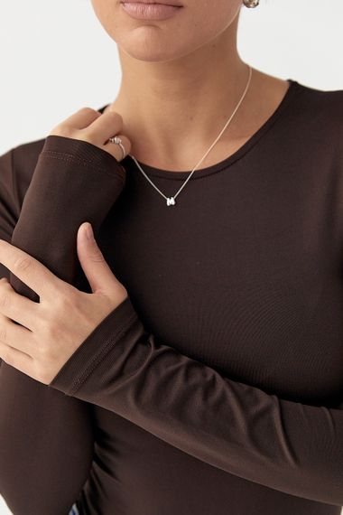 Еластичне однотонне боді - коричневий цвет, M (є розміри) | Зображення 3