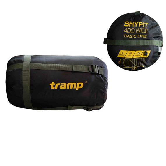 Спальний мішок Tramp Shypit 400XL ковдра з капюш правий olive 220/100, спальник туристичний для походу і риболовлі | Зображення 3