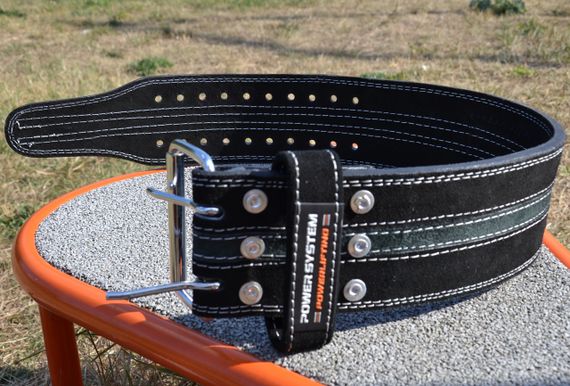 Пояс для пауерліфтингу Павер сістем PS-3800  PowerLifting шкіряний Black/Grey Line XL | Зображення 9