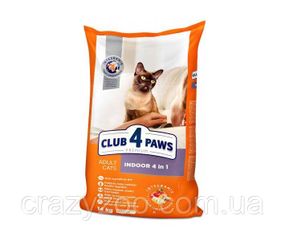 Сухой корм для котов Club 4 Paws Indoor 4 в 1 14 кг 4820083909436