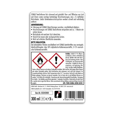 Автомобильный очиститель Sonax Teerentferner 300 мл (334200) | Зображення 1