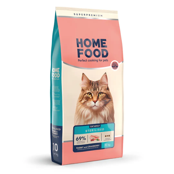 Сухий корм Hoom Food Sterilised для стерилізованих котів, кролик і журавлина 10кг