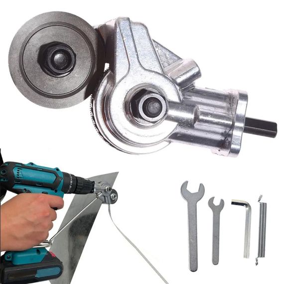 Насадка ножиці на дриль для різання металу / Будівельні ножиці на дриль або шуруповерт