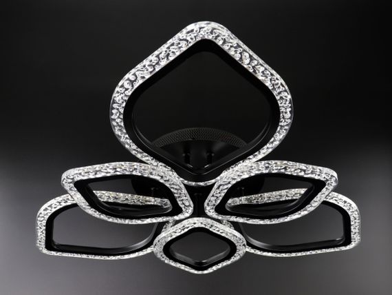 Люстра світлодіодна стельова LED світильник для квартири на стелю лед з пультом 25742 Чорний 10х62х62 см.