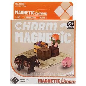 Детский магнитный конструктор Minecraft 9968, 26 деталей