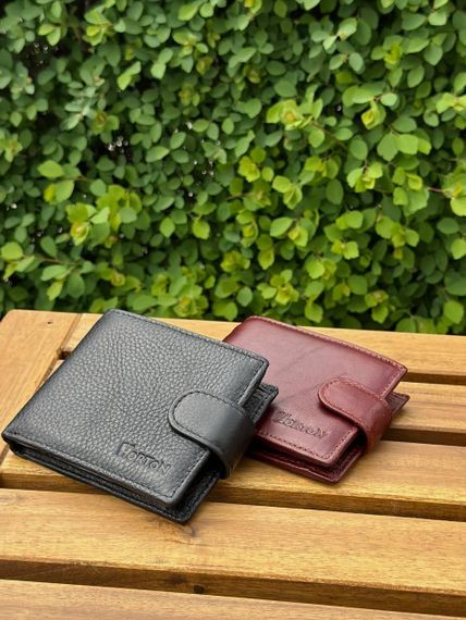 Чоловічий гаманець натуральний гаманець чорний, коричневий HORTON 208 | Зображення 6