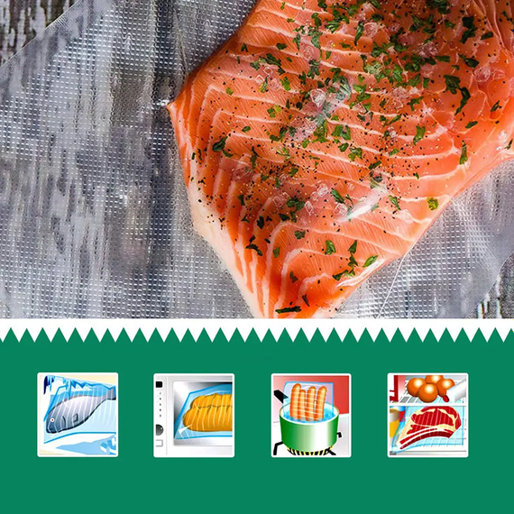 Пакеты для вакууматора рифленые в рулоне 28x1500 см гофрированные для вакуумного упаковщика | Зображення 6