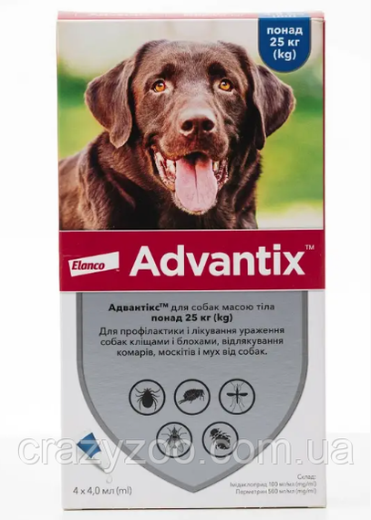 Капли против внешних паразитов для собак Elanco Advantix более 25 кг ЦЕНА ЗА 1 ШТ 85910434