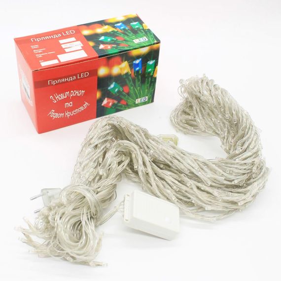 Гірлянда Водоспад від мережі 3х3 м, 480LED, Xmas, Холодний білий / Новорічна світлодіодна гірлянда штора | Зображення 9