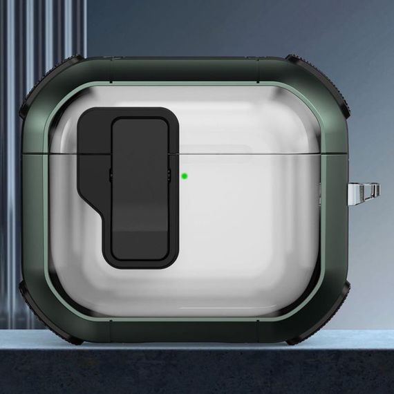 Футляр противоударный Locking Button для наушников Airpods 3 Apple Green | Зображення 1