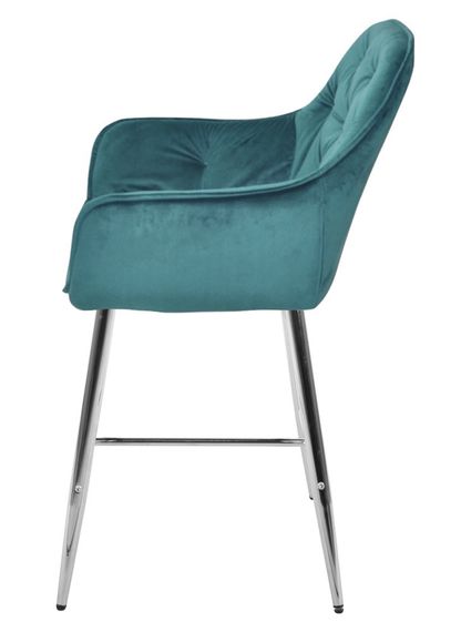 М'яке напівбарне крісло на хромованих металевих ніжках Chic BAR 65-ML (CH), оббивка Оксамит Бірюзовий PH-612 | Зображення 6