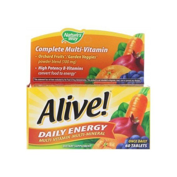 Витаминно-минеральный комплекс Nature's Way Alive! Daily Energy 60 Tabs | Зображення 1